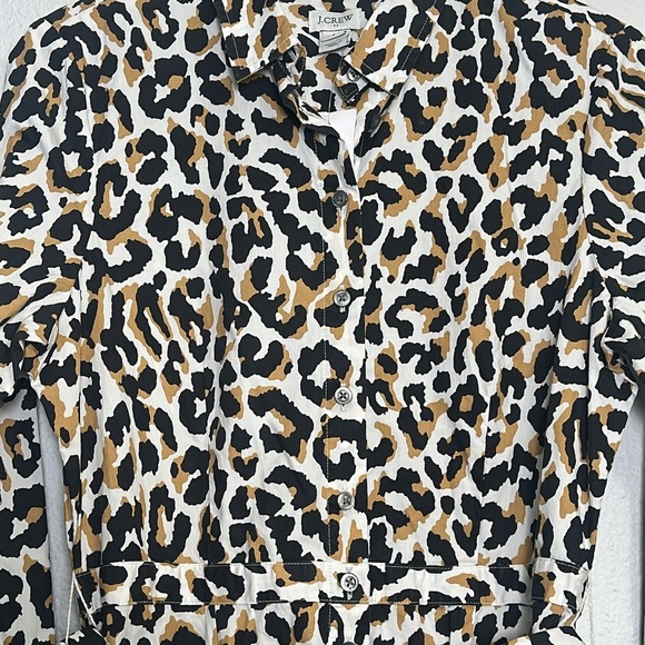 J. Crew Factory Women’s Size8 Leopard Tie Waist Button Down Shirt Midi Dress NWT - Picture 6 of 13